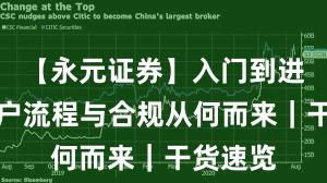【永元证券】入门到进阶：开户流程与合规从何而来｜干货速览